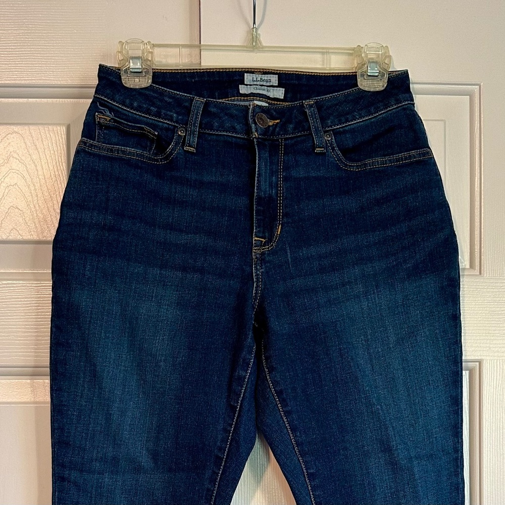 LLBean High-rise, Straight-leg Dark Wash Jeans 4P